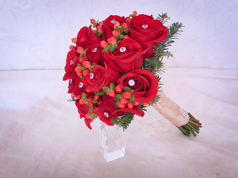 Red Rose and Diamond Bouquet Flower Power, Florist Davenport FL